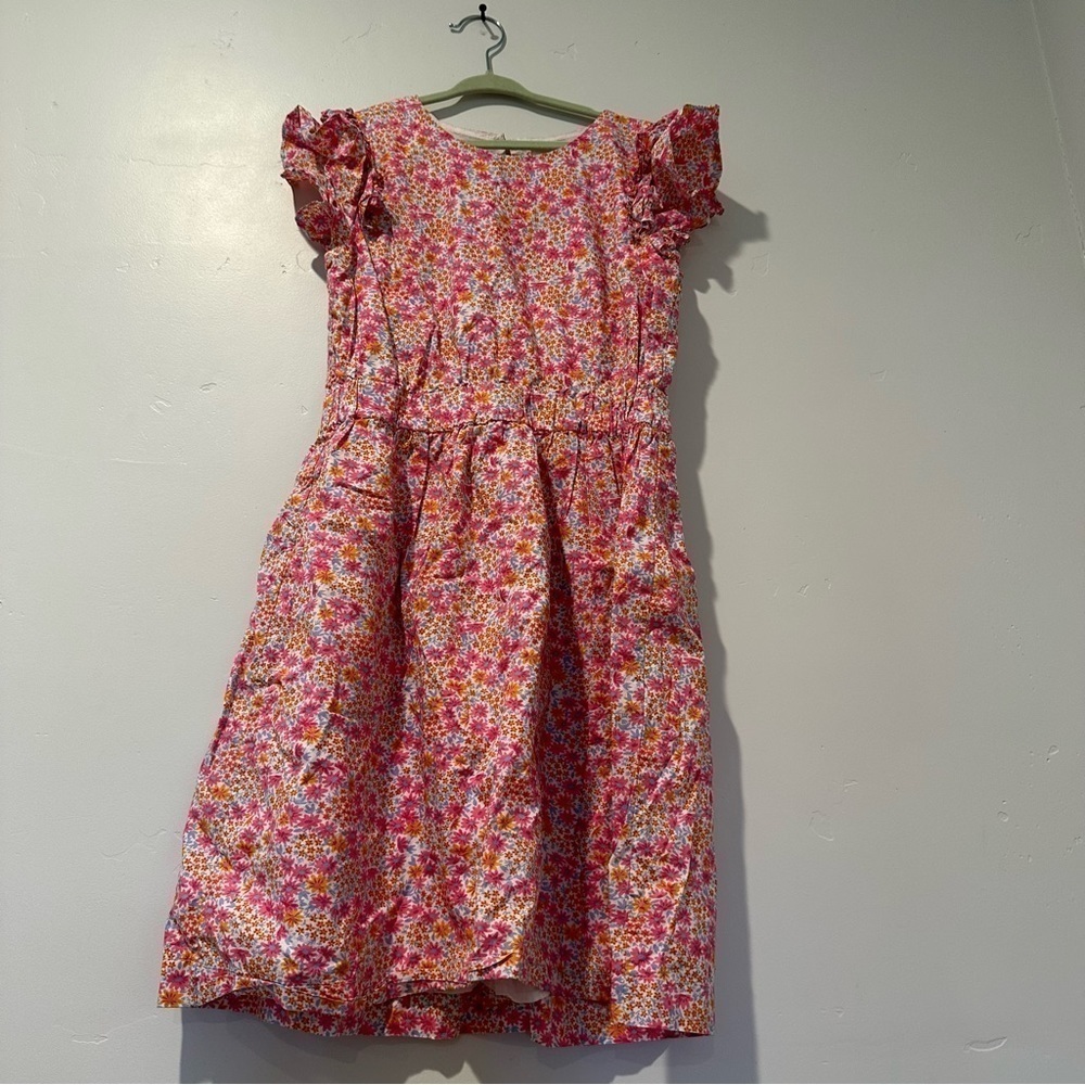 Crewcuts pink floral dress 12 cotton